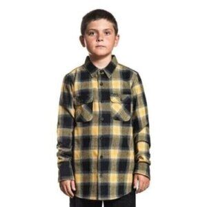 Sullen Boy’s Honey Flannel Plaid Button Down Shirt Size Medium